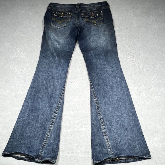 Revolution by Revolt Jeans Womens Juniors Size 15 Blue Denim Flared Jeans - Picture 5 of 11